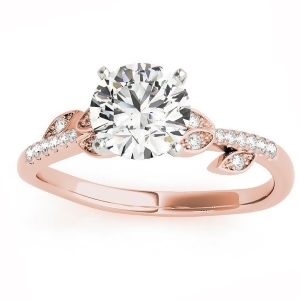 Diamond Vine Leaf Engagement Ring Setting 14K Rose Gold 0.10ct - All