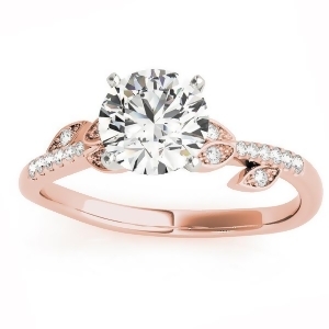 Diamond Vine Leaf Engagement Ring Setting 18K Rose Gold 0.10ct - All