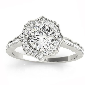 Diamond Accented Halo Engagement Ring Setting Platinum 0.26ct - All