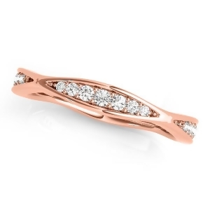 Diamond Accented Wedding Band 18k Rose Gold 0.17ct - All