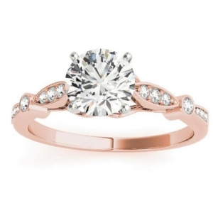 Marquise and Dot Diamond Vintage Engagement Ring 18k Rose Gold 0.13ct - All