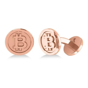 Cryptocurrency Bitcoin Cuff Link 14k Rose Gold - All