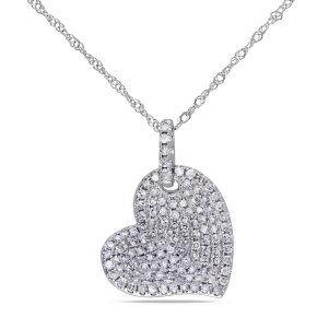 Diamond Heart Pendant 14k White Gold 0.50ct - All