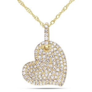 Diamond Heart Pendant 14k Yellow Gold 0.50ct - All