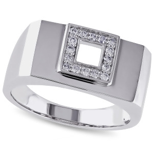 Diamond Mens Fashion Ring 14k White Gold 0.20ct - All