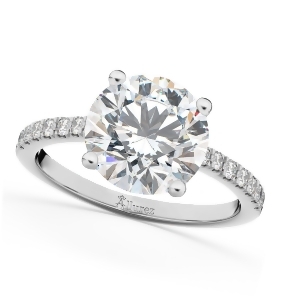 Moissanite and Diamond Engagement Ring 14K White Gold 1.81ct - All