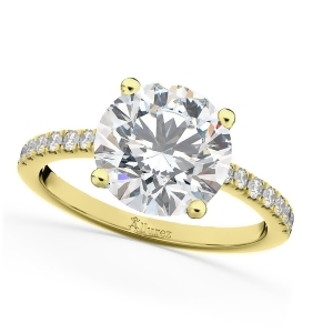 Moissanite and Diamond Engagement Ring 14K Yellow Gold 1.81ct - All