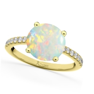 Opal and Diamond Engagement Ring 14K Yellow Gold 1.51ct - All