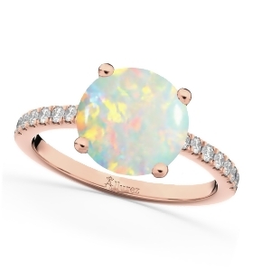 Opal and Diamond Engagement Ring 14K Rose Gold 1.51ct - All