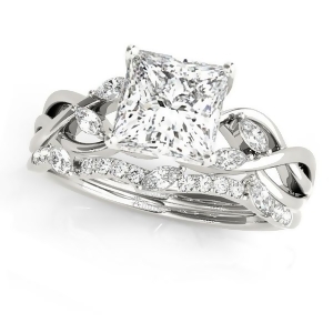 Twisted Princess Diamonds Bridal Sets Palladium 1.23ct - All