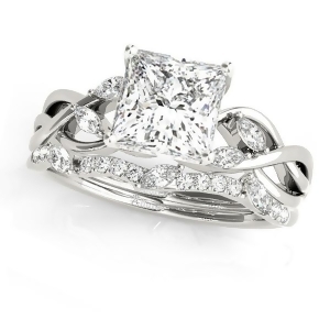 Twisted Princess Diamonds Bridal Sets Palladium 0.73ct - All