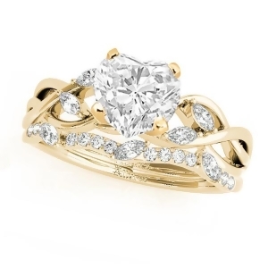 Twisted Heart Diamonds Bridal Sets 18k Yellow Gold 1.73ct - All