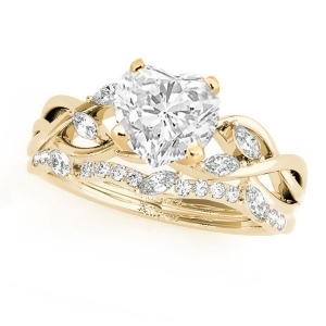 Twisted Heart Diamonds Bridal Sets 18k Yellow Gold 1.23ct - All