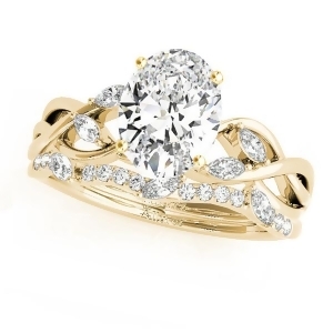 Twisted Oval Diamonds Bridal Sets 18k Yellow Gold 1.73ct - All