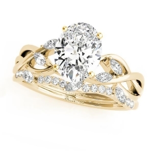 Twisted Oval Diamonds Bridal Sets 18k Yellow Gold 1.23ct - All