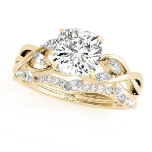 Twisted Cushion Diamonds Bridal Sets 18k Yellow Gold 1.73ct - All