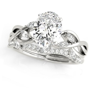 Twisted Oval Diamonds Bridal Sets Platinum 1.73ct - All