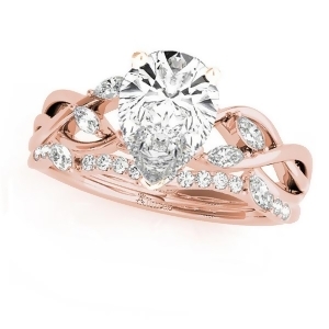 Twisted Pear Diamonds Bridal Sets 14k Rose Gold 1.23ct - All