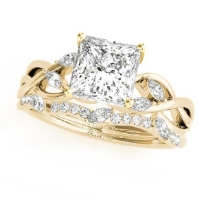 Twisted Princess Diamonds Bridal Sets 18k Yellow Gold 1.73ct - All