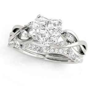 Twisted Heart Diamonds Bridal Sets 18k White Gold 1.73ct - All