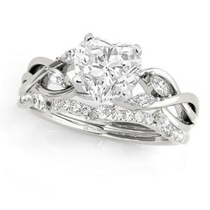 Twisted Heart Diamonds Bridal Sets 18k White Gold 1.23ct - All