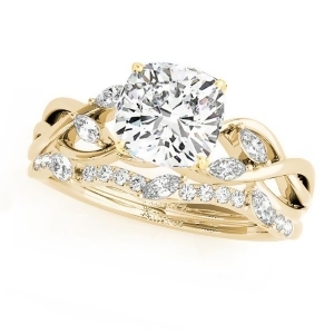 Twisted Cushion Diamonds Bridal Sets 14k Yellow Gold 1.23ct - All