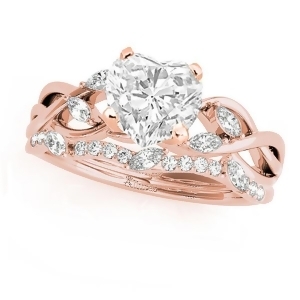 Twisted Heart Diamonds Bridal Sets 18k Rose Gold 1.23ct - All