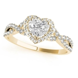 Twisted Heart Diamond Engagement Ring 18k Yellow Gold 1.00ct - All