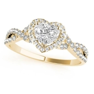 Twisted Heart Diamond Engagement Ring 18k Yellow Gold 1.50ct - All