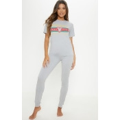 Santa Candy Cane Grey Pyjama Set, Grey Santa Candy Cane Grey Pyjama Set, Grey