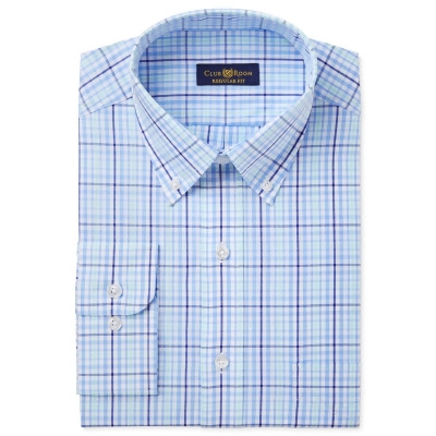 Club Room Mens Check Button Up Dress Shirt