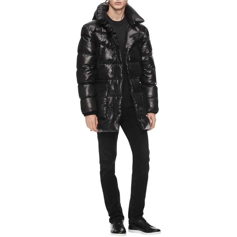 calvin klein oversized hooded puffer coat