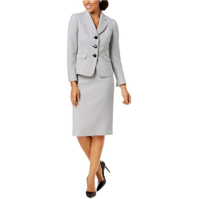 Le Suit Womens Tweed Three Button Blazer Jacket, Style # 50037359-B 