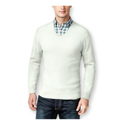 Club Room Mens Diamond Knit V-Neck Pullover Sweater, Style # 20312SL445 