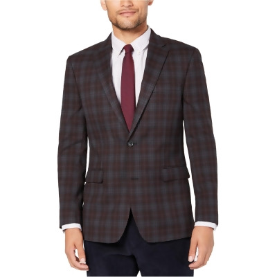 Tommy Hilfiger Mens Plaid Two Button Blazer Jacket, Style # TVTR1ATG0060 