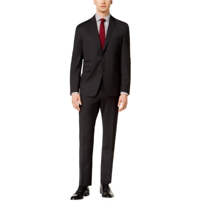 Vince Camuto Mens Black Check Two Button Formal Suit, Style # VS023SV0772 