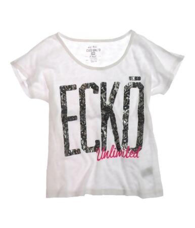 Ecko Unltd. Womens Lace Open Neck Graphic T-Shirt, Style # 95039 