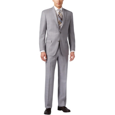 Michael Kors Mens Classic Plaid Two Button Formal Suit, Style # KELS2-K2Z1412 