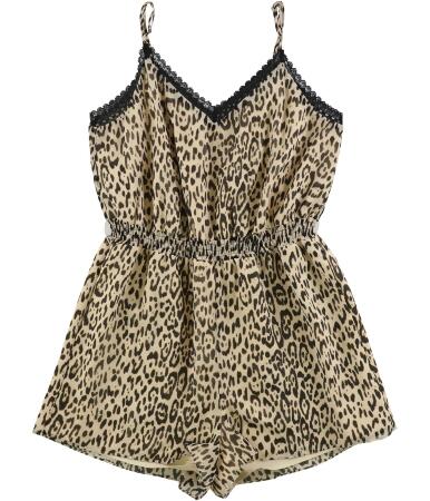 GUESS Womens Leopard Print Romper Jumpsuit, Style # W82D88R4S41-2 
