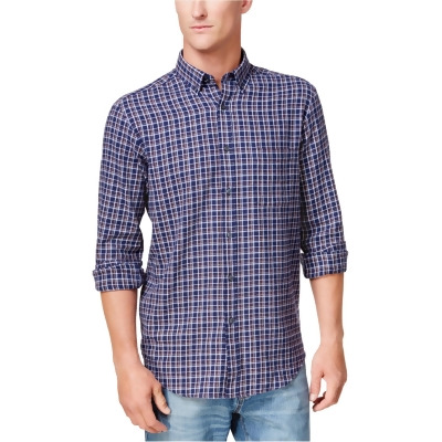 Club Room Mens Plaid Flannel Button Up Shirt, Style # 29169CRFLN 