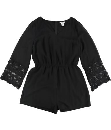 bar III Womens Bell Sleeve Romper Jumpsuit, Style # 70095BLK82 