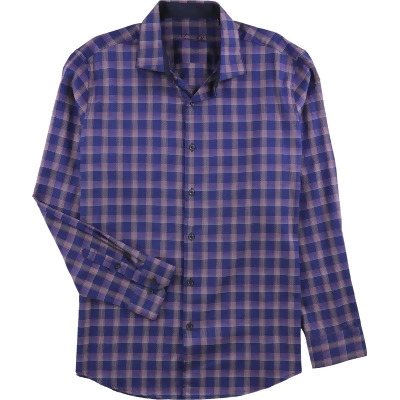 Tasso Elba Mens Bossini Plaid Button Up Shirt, Style # 100022054MN 