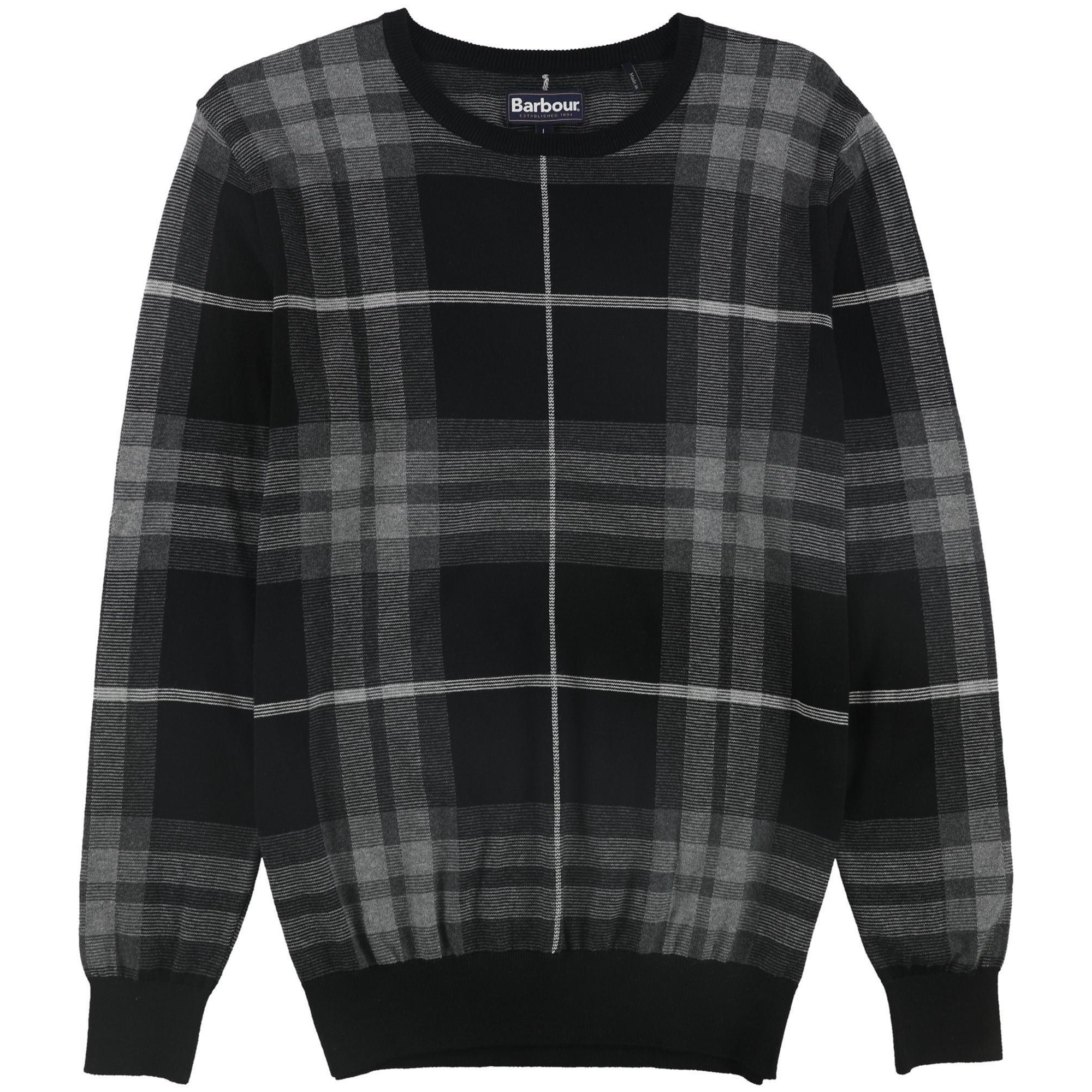 Barbour Mens Plaid Pullover Sweater, Style # MKN1120GY92