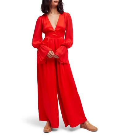 Free People Womens Not Your Baby Mixed-Media Jumpsuit, Style # OB653774 