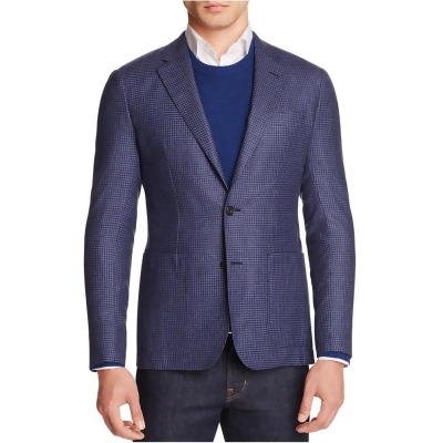 Hardy Amies Mens Wool Two Button Blazer Jacket, Style # 80043455JAC101H2 