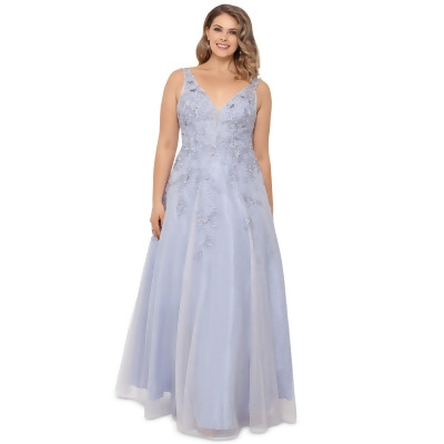 XSCAPE Womens Embroidered Gown Dress, Style # 783XW 