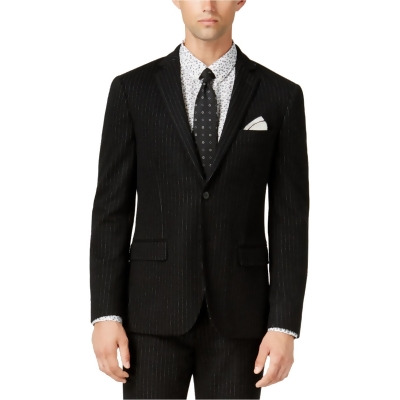 bar III Mens Slim-Fit Black Stripe Two Button Blazer Jacket, Style # TSTR1CMZ00 