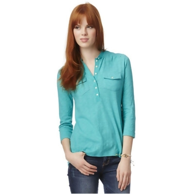 Aeropostale Womens Solid Popover Henley Shirt, Style # 5582 