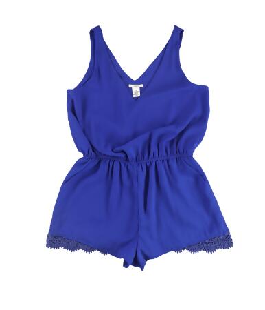 bar III Womens Crochet-Detail Romper Jumpsuit, Style # 70093-82 