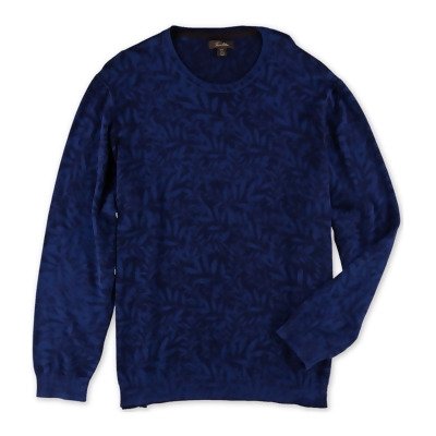 Tasso Elba Mens Leaf Print Knit Sweater, Style # 32301 